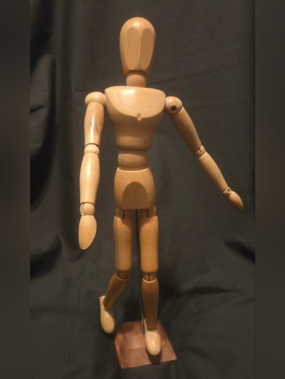 13" Wood Artist Drawing Manikin Articulated w Base
